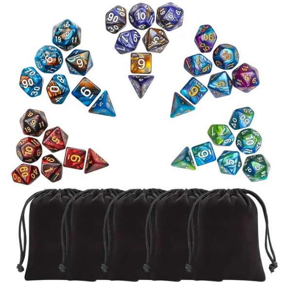 Game Dice in Two Tone Bright Blue & Orange - Picture 2 of 5